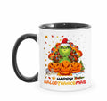 AdamLongStore Happy Hallothanksmas Fall Accent Mug 11oz White/Black by Deal US