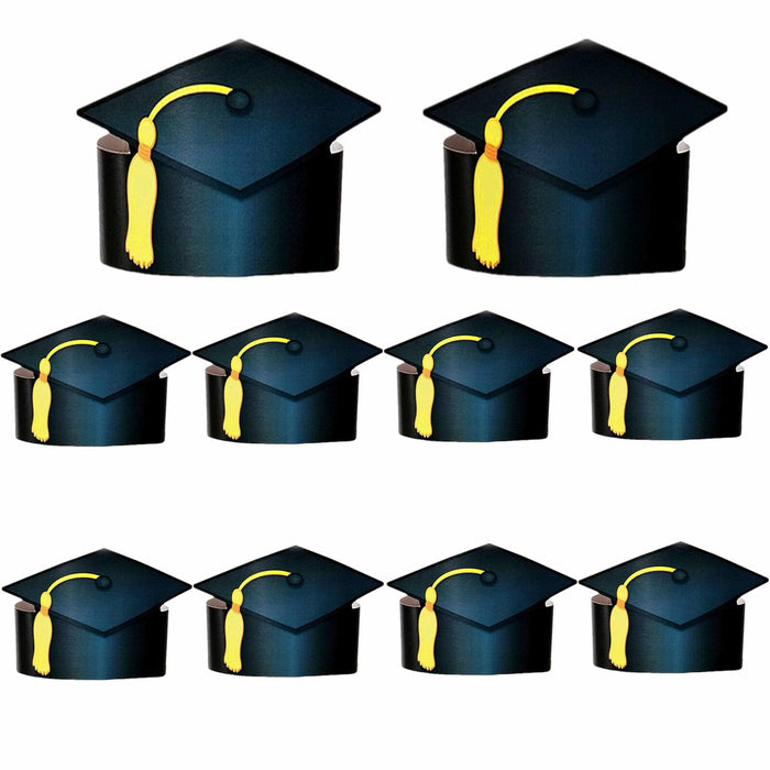Soochat Graduation Paper Caps 2026 Black Hat Party Costume Accessories 10Pcs by Deal US