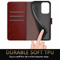 RingPi Moto G 5G 2024 Leather RFID Wallet Case Brown 3 Card Slots by Deal US