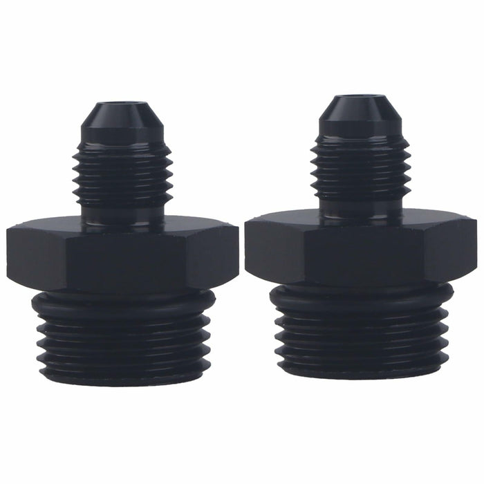 YOMIRACING 6AN Male Flare to 8AN 1/4NPT Aluminum Fuel Rail Adapter Black 2pc by Deal US