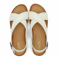 UBFEN Womens Flat Sandals Arch Support Adjustable Slingback White Size 10 by Deal US