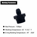 YOMIRACING 6AN Male Flare to 8AN 1/4NPT Aluminum Fuel Rail Adapter Black 2pc by Deal US