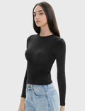 C202 Women's Long Sleeve Crew Neck Slim Fit Top Soot Size X-Small by Deal US