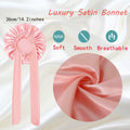yqswstl 2Pc Silk Bonnet Satin Hair Wrap Tie Band Adjustable Pink+Black by Deal US