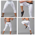 Smatstyle Men's 3/4 Compression Athletic Capri Leggings Size M by Deal US
