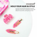 CHASESUN Pink Hair Claw Clips Set 3 Pcs Acetate Solid Pattern by Deal US