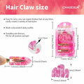 CHASESUN Pink Hair Claw Clips Set 3 Pcs Acetate Solid Pattern by Deal US