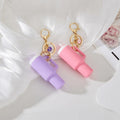 Sanyaa Initial Mini Cup Keychain Accessories for Stanley Purple E by Deal US