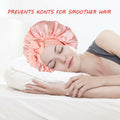 yqswstl 2Pc Silk Bonnet Satin Hair Wrap Tie Band Adjustable Pink+Black by Deal US