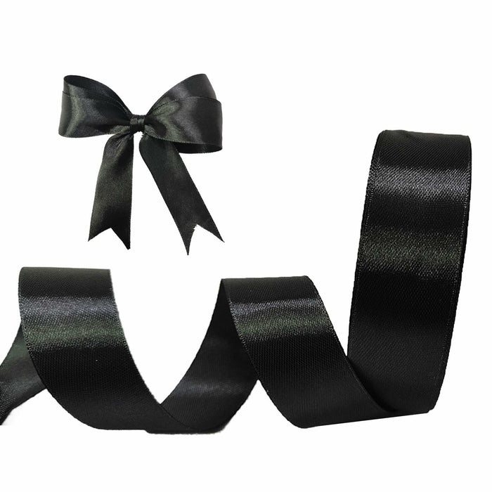 MEYIART Black Satin Ribbon 1.5in x 25yds Wedding Gift Wrapping Polyester by Deal US