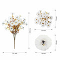HyeFlora Fake Mums Artificial Fall Flowers 12 Bundles White Silk Morning Glory by Deal US