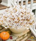 HyeFlora Fake Mums Artificial Fall Flowers 12 Bundles White Silk Morning Glory by Deal US