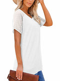 Magritta Women's Lace V-Neck Short Sleeve Tee White Size 3XL by Deal US