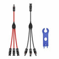Daohaodeli Solar Connectors 30A 12AWG 1-3 Y Branch Adapter Cable Pair Red+Black by Deal US