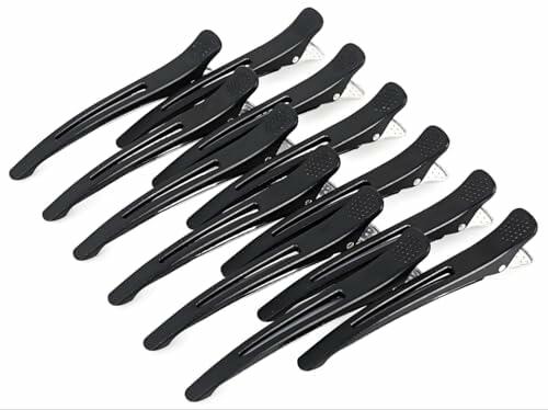 Pazalic Hair Clips 12Pcs Large No Crease No Bend Silicone Band Black by Deal US