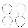 WEIMAISI 4pcs Black Metal Wavy Non Slip Hair Hoop Headband Accessories by Deal US