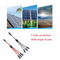 Daohaodeli Solar Connectors 30A 12AWG 1-3 Y Branch Adapter Cable Pair Red+Black by Deal US