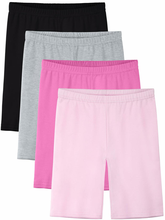 HoeVou Girls Cotton Cartwheel Biker Bermuda Shorts 4 Pack Multi-Color Size 5-6X by Deal US