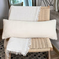 JoraLion Faux Fur Lumbar Pillow Cover 14x36 inch Cream Rabbit Plush 1 Cover by Deal US