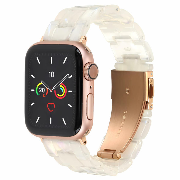 MAIRUI Resin Watch Band for Apple Watch Series 1-9 Ultra 42-49mm Colorful White by Deal US