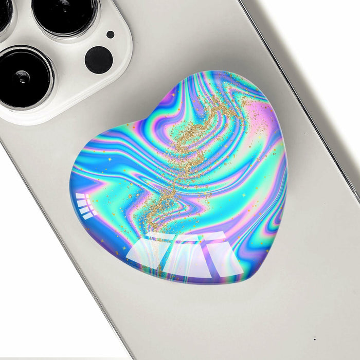 Luhoit Expanding Heart Shape Glass Phone Grip Holder Gold Purple Blue TPU by Deal US
