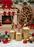 [Like New] NODYES Set of 3 Giant Rustic Harmony Bells 17in Gold Handmade Metal by Deal US