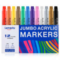 LEMEITU 12pcs Acrylic Paint Marker Set 15mm Broad Tip for Posters Signs Art by Deal US
