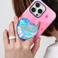 Luhoit Expanding Heart Shape Glass Phone Grip Holder Gold Purple Blue TPU by Deal US