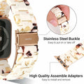 MAIRUI Resin Watch Band for Apple Watch 49/45/44/42mm Slim Strap Nougat White by Deal US