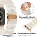 MAIRUI Resin Watch Band for Apple Watch Series 1-9 Ultra 42-49mm Colorful White by Deal US