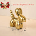 Steviieden Ceramic Balloon Dog Statue Gold Medium Decorative Home Decor by Deal US