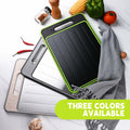 AOWBCGD Cutting Board Double Sided 2 Pcs Large+Small Black Stainless Steel by Deal US