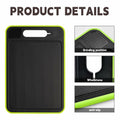 AOWBCGD Cutting Board Double Sided 2 Pcs Large+Small Black Stainless Steel by Deal US