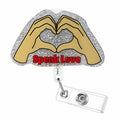 SWOSWHEN Taylor Inspiration Badge Roll Retractable ID Clip Red Hands Heart by Deal US