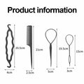 ZZJB Women's Hair Styling Set 7-Piece Black Resin French Braid Tools by Deal US