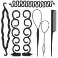 ZZJB Women's Hair Styling Set 7-Piece Black Resin French Braid Tools by Deal US