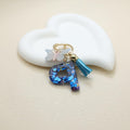 Besvatsy Blue Heart Alphabet Keychain Tassel Butterfly Pendant Medium by Deal US