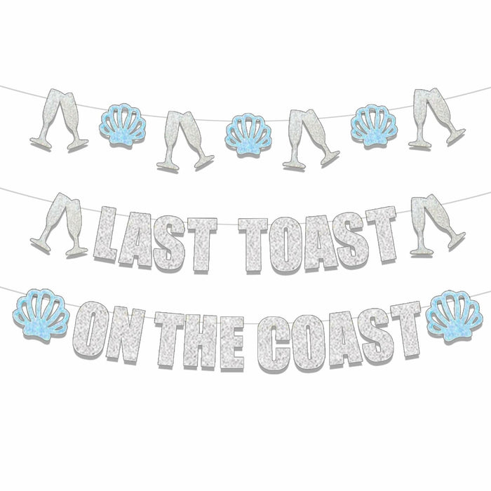JeVenis Last Toast On The Coast Blue Beach Bachelorette Party Banner by Deal US