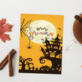 MINGUANGXIXSW Halloween Greeting Card Spooky Castle Moon Design with Envelope by Deal US