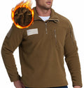 SIZE XL FEWGLEN Men’s Fleece Quarter Zip Pullover Sweatshirt Brown by Deal US