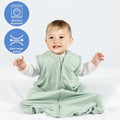 GUNTAIL Baby Sleep Sack 100% Rayon Cotton 2-Way Zipper Soft Lightweight Green L by Deal US