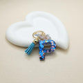 Besvatsy Blue Heart Alphabet Keychain Tassel Butterfly Pendant Medium by Deal US