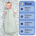 GUNTAIL Baby Sleep Sack 100% Rayon Cotton 2-Way Zipper Soft Lightweight Green L by Deal US
