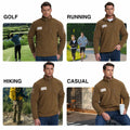 SIZE XL FEWGLEN Men’s Fleece Quarter Zip Pullover Sweatshirt Brown by Deal US
