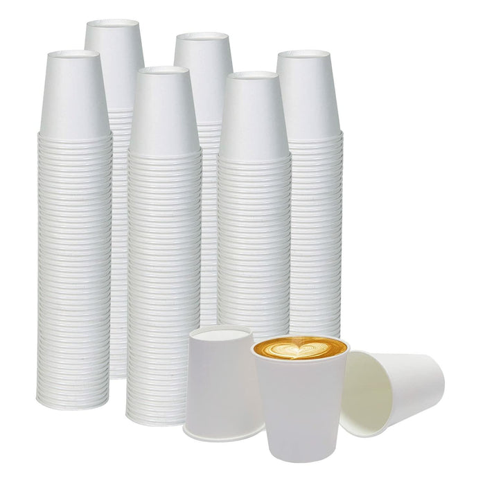 Smygoods Disposable Paper Coffee Cups White 10 OZ 100 Count Hot Beverage by Deal US