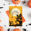 MINGUANGXIXSW Halloween Greeting Card Spooky Castle Moon Design with Envelope by Deal US