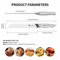 MAD SHARK Bread Knife 8 Inch Stainless Steel Silver Razor Sharp by Deal US