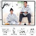 REXEO Halloween Flannel Hoodie Blanket with Pocket Black One Size by Deal US