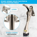 HOME&I Easy Pedal Kick Down Door Stop Chrome 4 Inch 1 Pack Height-Adjustable by Deal US