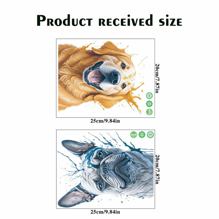 ROLY BEE 2 Sheets Funny Dog Toilet Cover Stickers 9.84x7.87 Multicolor PVC by Deal US